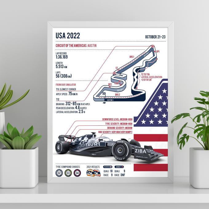 USA 2023 Alpha Tauri F1 Poster