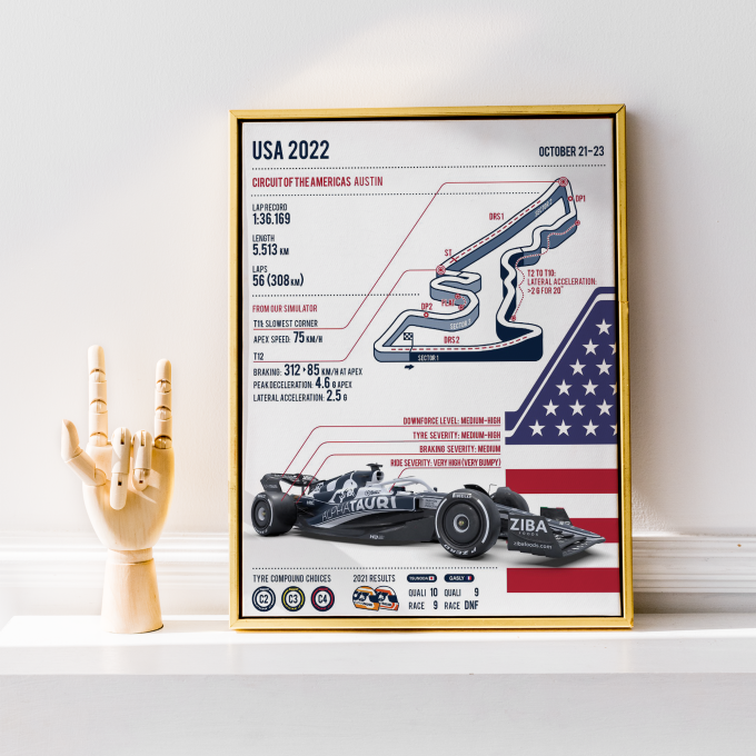 USA 2023 Alpha Tauri F1 Poster