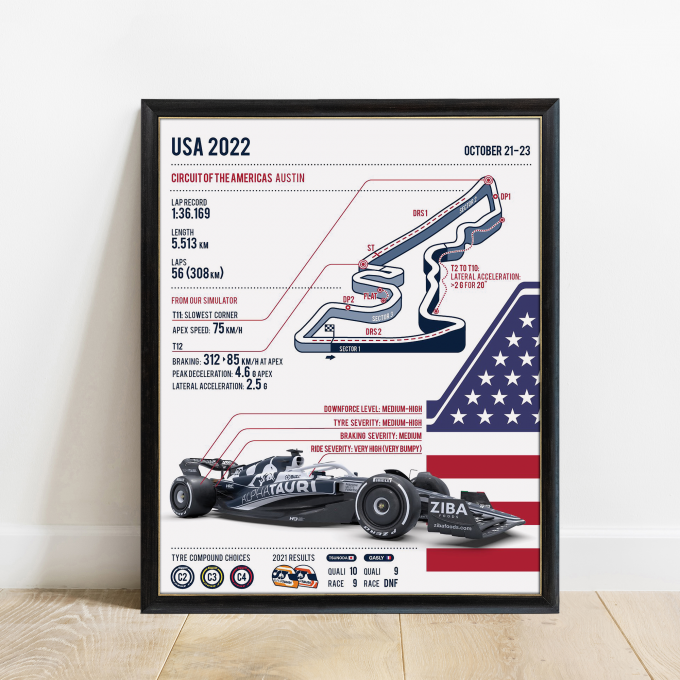 USA 2023 Alpha Tauri F1 Poster