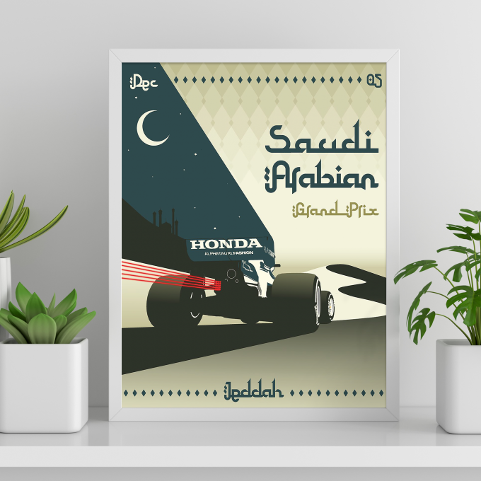 Saudi Arabia 2021 Alpha Tauri F1 Poster