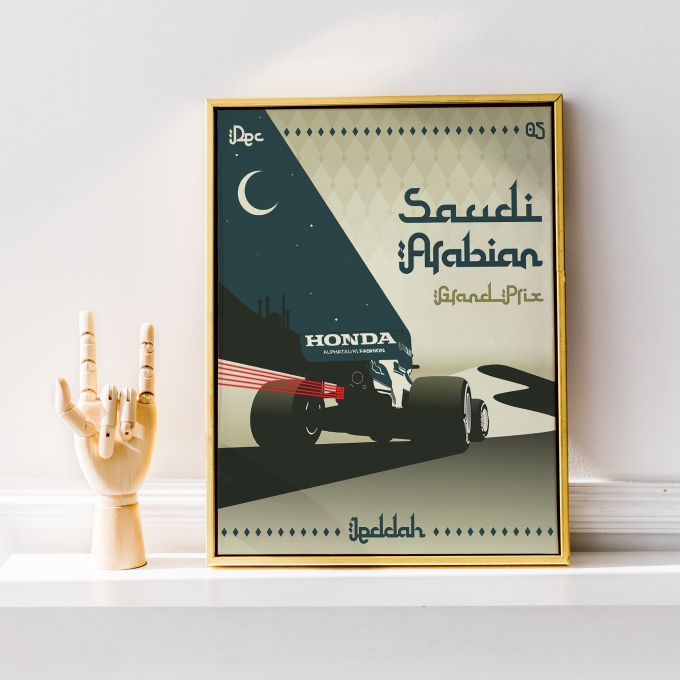 Saudi Arabia 2021 Alpha Tauri F1 Poster
