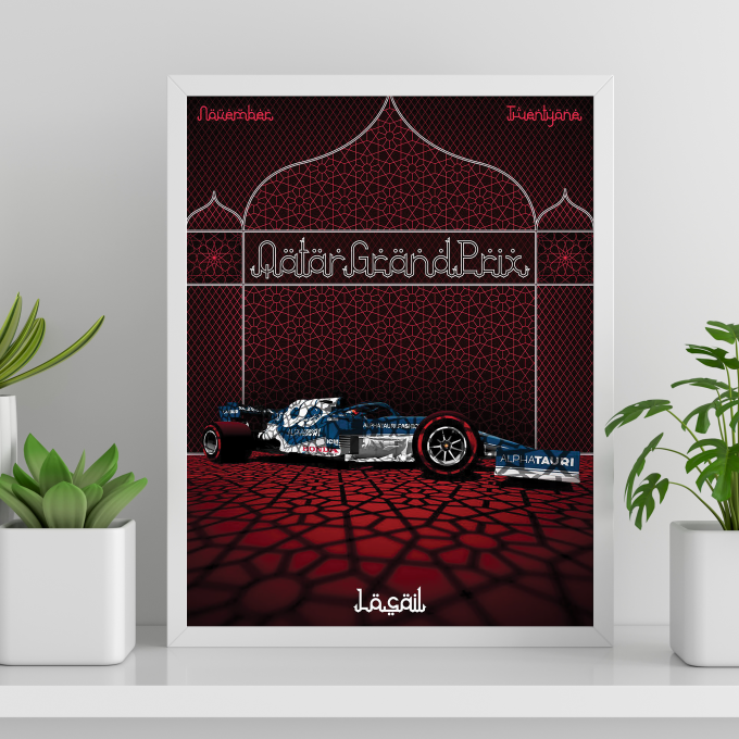 Qatar 2021 Alpha Tauri F1 Poster