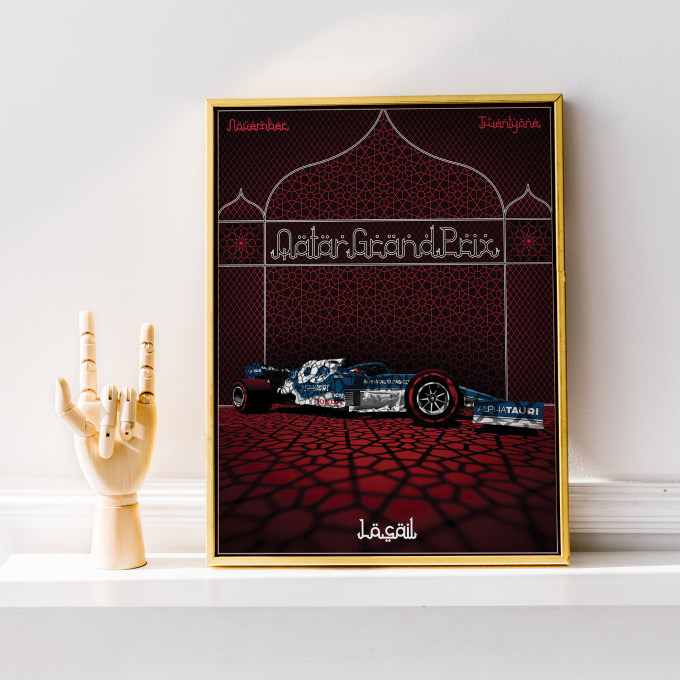 Qatar 2021 Alpha Tauri F1 Poster