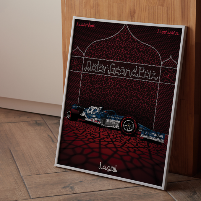 Qatar 2021 Alpha Tauri F1 Poster