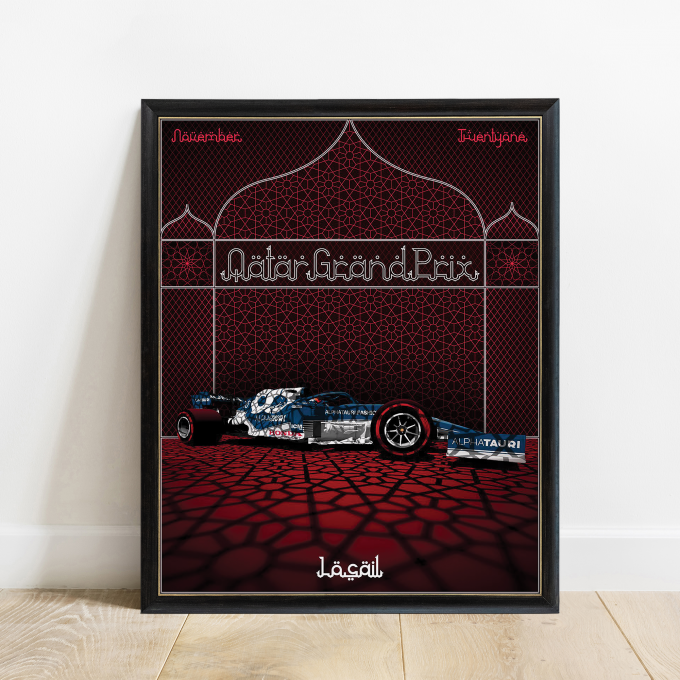 Qatar 2021 Alpha Tauri F1 Poster