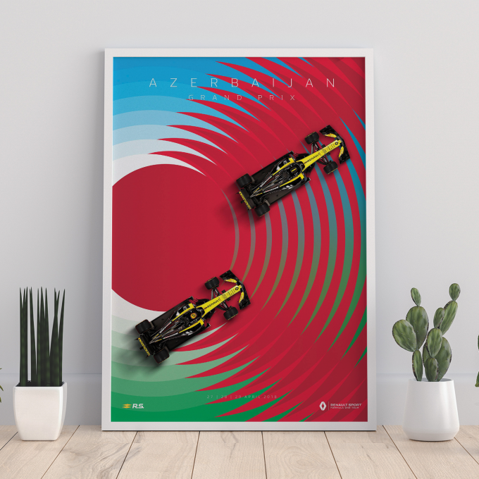 Azerbaijan 2018 Renault F1 Poster