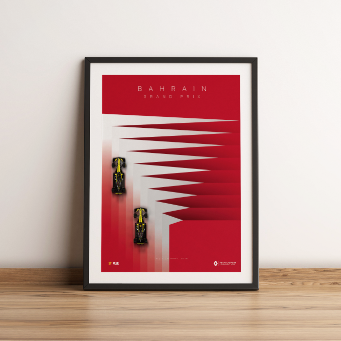 Bahrain 2018 Renault F1 Poster