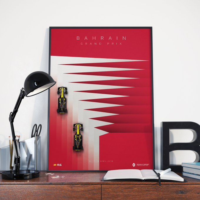 Bahrain 2018 Renault F1 Poster