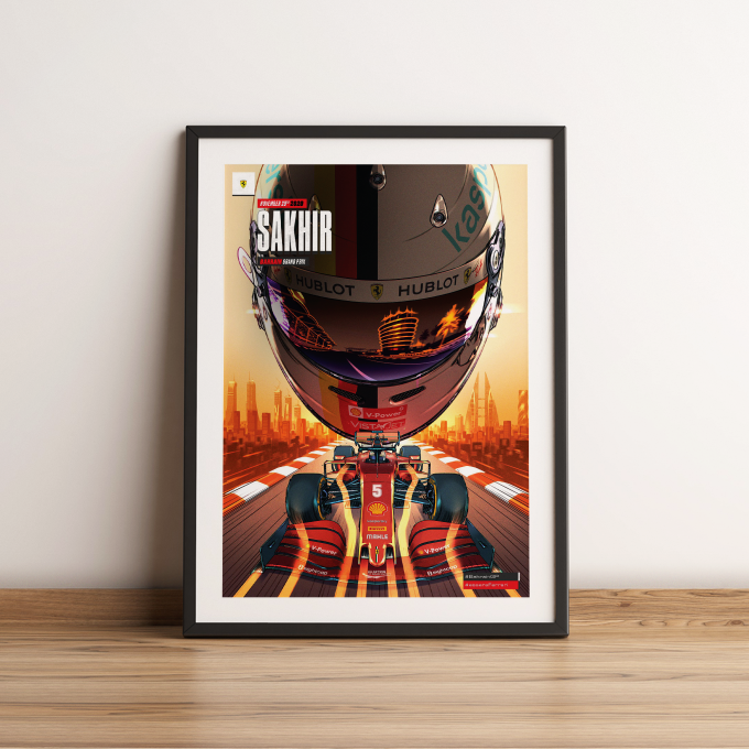Bahrain 2020 Ferrari F1 Poster