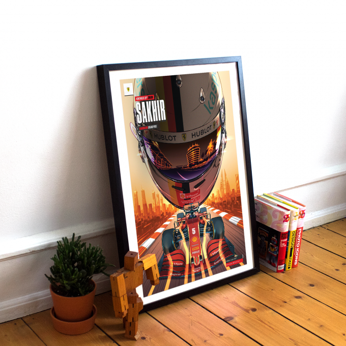 Bahrain 2020 Ferrari F1 Poster
