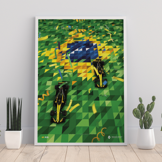 Brazil 2018 Renault F1 Poster
