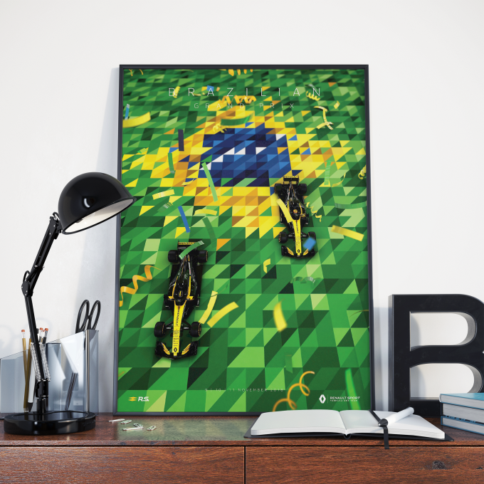Brazil 2018 Renault F1 Poster