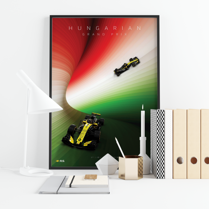 Hungary 2018 Renault F1 Poster