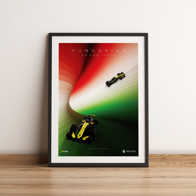 Hungary 2018 Renault F1 Poster