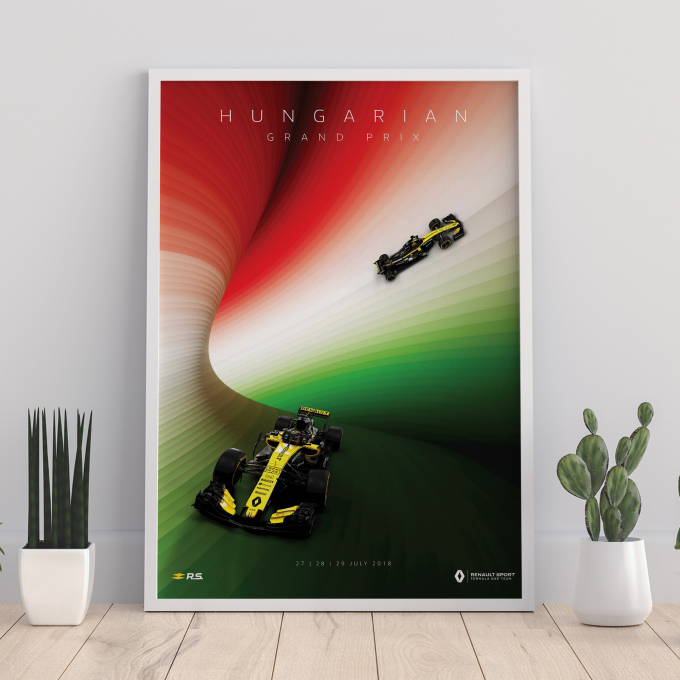 Hungary 2018 Renault F1 Poster
