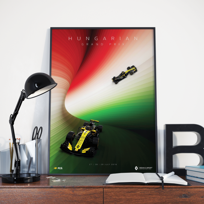Hungary 2018 Renault F1 Poster