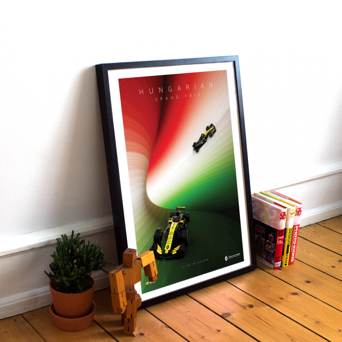 Hungary 2018 Renault F1 Poster