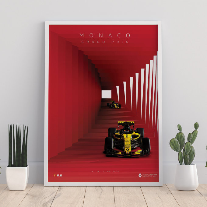 Monaco 2018 Renault F1 Poster