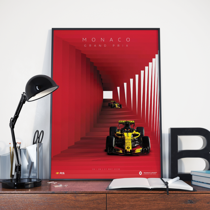 Monaco 2018 Renault F1 Poster