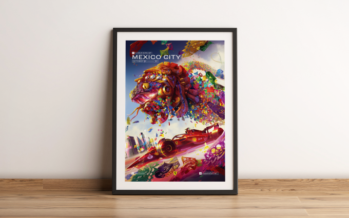 Mexico 2022 Ferrari F1 Poster
