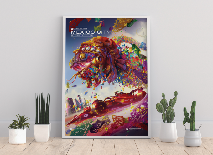 Mexico 2022 Ferrari F1 Poster