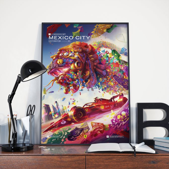 Mexico 2022 Ferrari F1 Poster