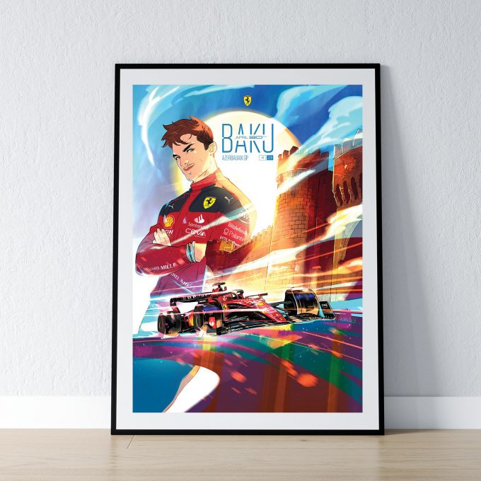 Azerbaijan 2023 Ferrari F1 Poster