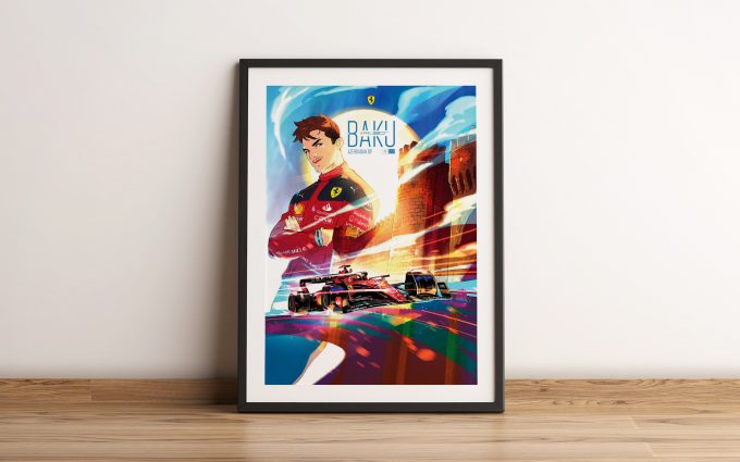 Azerbaijan 2023 Ferrari F1 Poster
