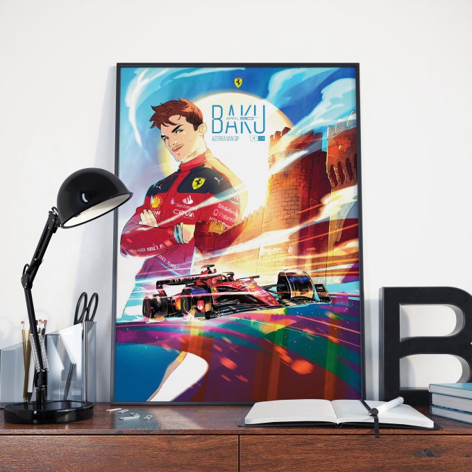 Azerbaijan 2023 Ferrari F1 Poster