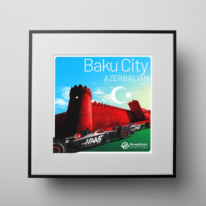 Azerbaijan 2023 Haas F1 Poster