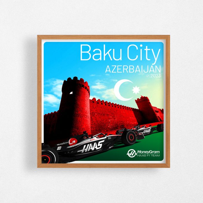 Azerbaijan 2023 Haas F1 Poster