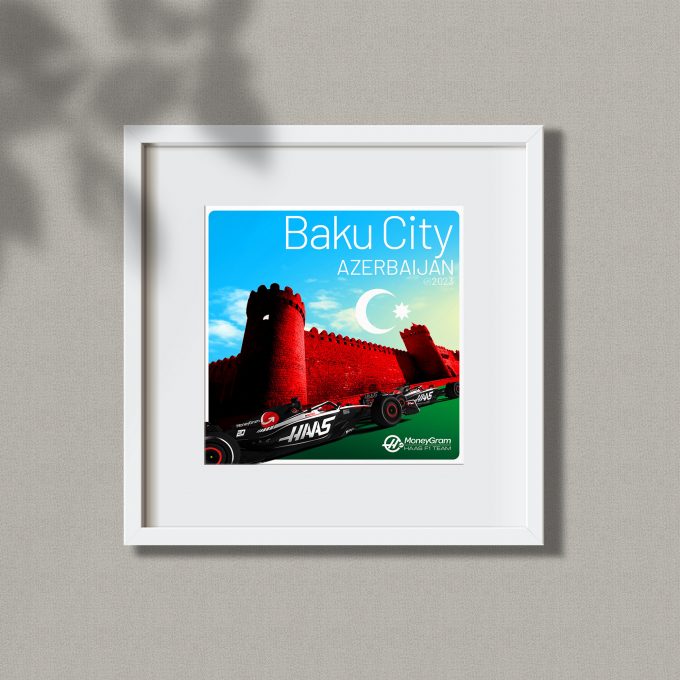 Azerbaijan 2023 Haas F1 Poster