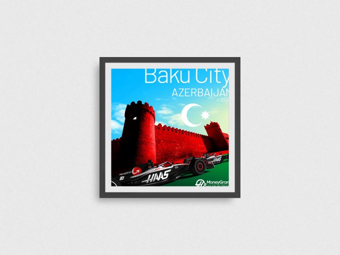 Azerbaijan 2023 Haas F1 Poster