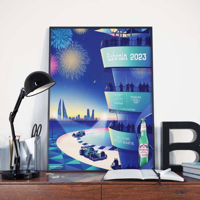 Bahrain 2023 Aston Martin F1 Poster