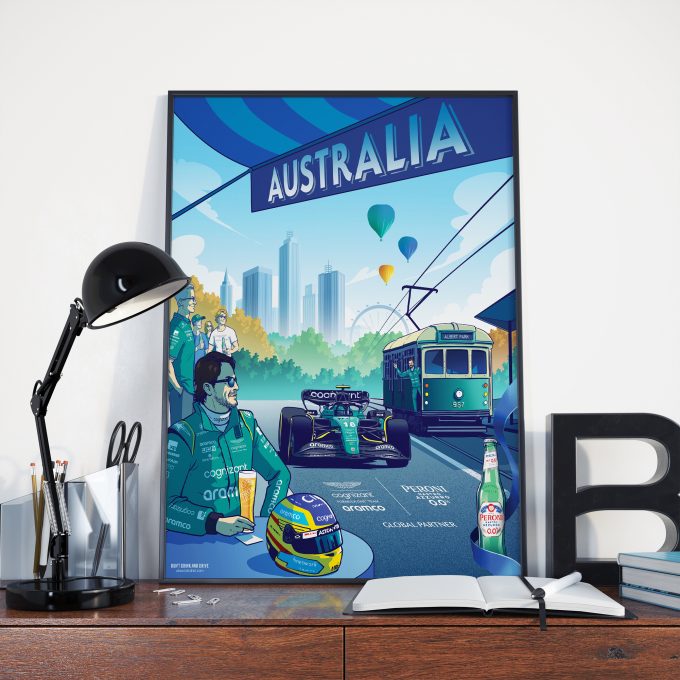 Bahrain 2023 Aston Martin F1 Poster