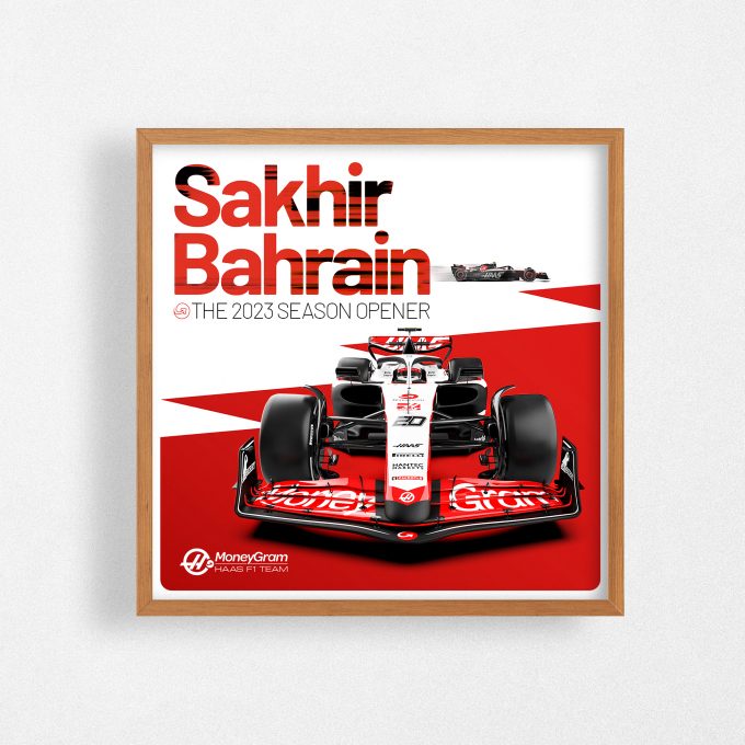 Bahrain 2023 Haas F1 Poster