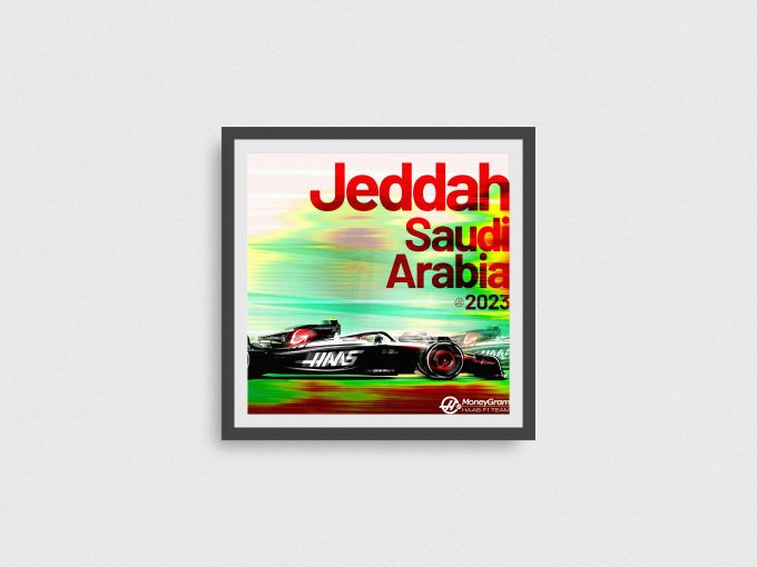 Saudi Arabia 2023 Haas F1 Poster