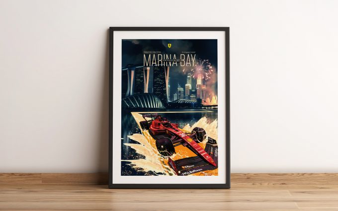 Singapore 2023 Ferrari F1 Poster