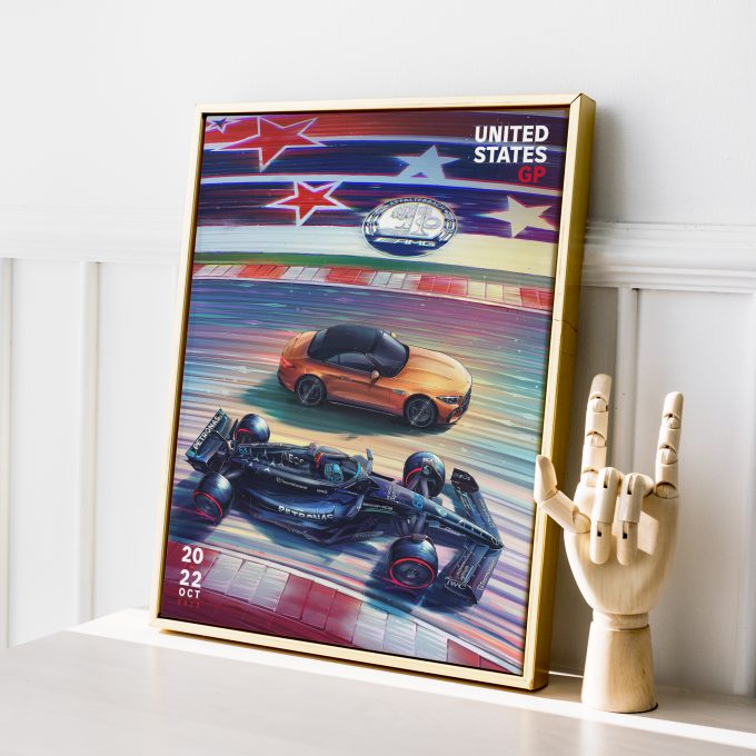 USA 2023 Mercedes F1 Poster