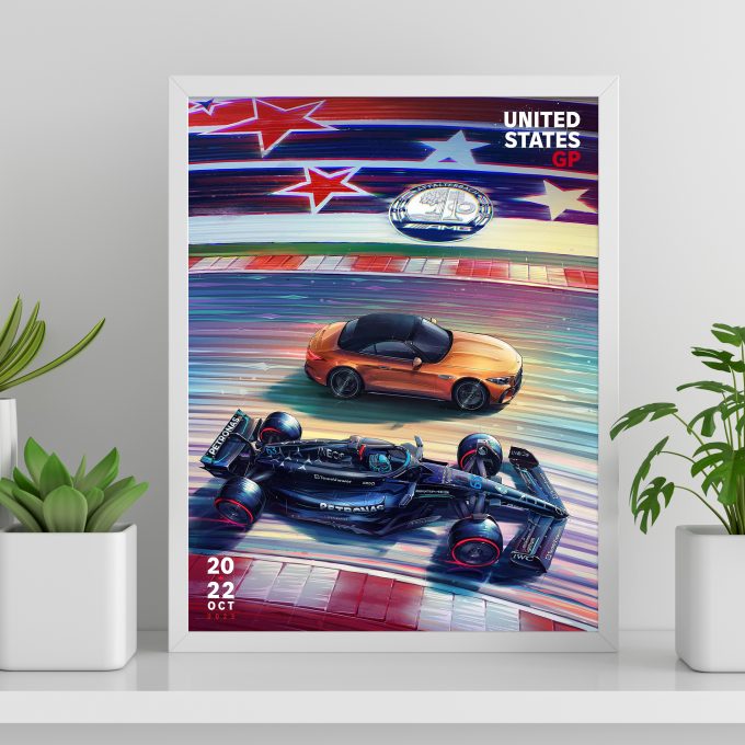 USA 2023 Mercedes F1 Poster