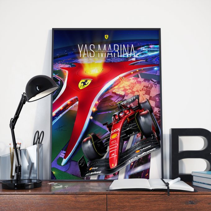 Abu Dhabi 2023 Ferrari F1 Poster