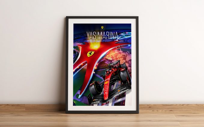 Abu Dhabi 2023 Ferrari F1 Poster