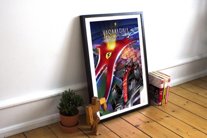 Abu Dhabi 2023 Ferrari F1 Poster