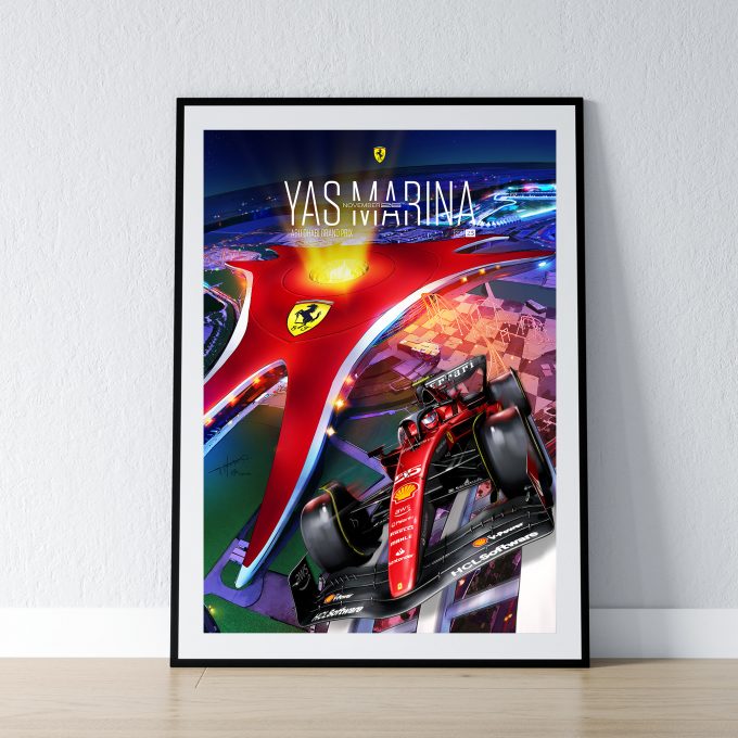 Abu Dhabi 2023 Ferrari F1 Poster