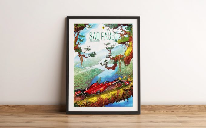 Brazil 2023 Ferrari F1 Poster