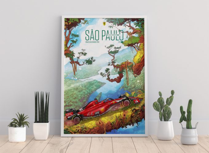 Brazil 2023 Ferrari F1 Poster