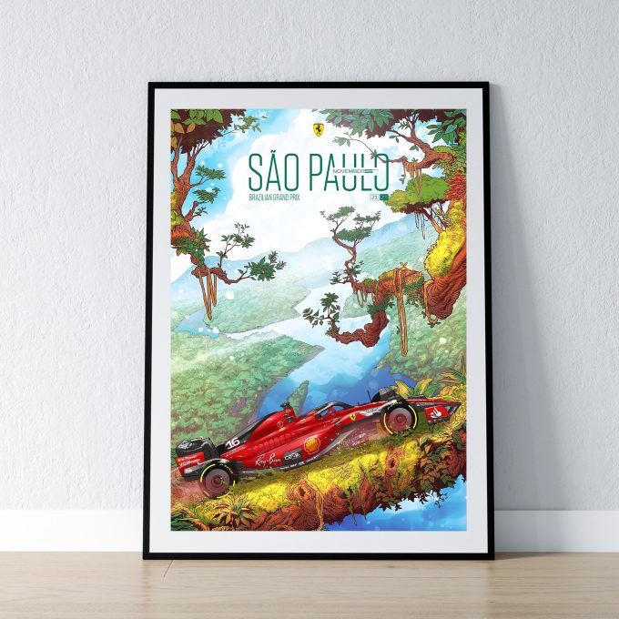 Brazil 2023 Ferrari F1 Poster