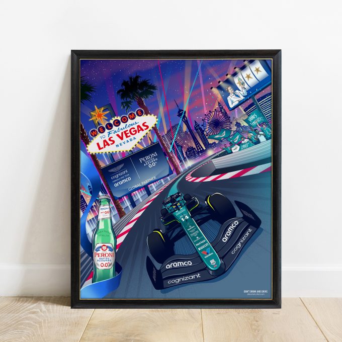 Las Vegas 2023 Aston Martin F1 Poster