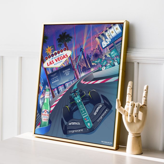 Las Vegas 2023 Aston Martin F1 Poster
