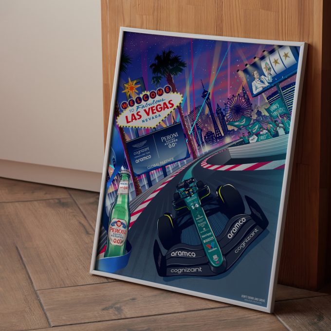 Las Vegas 2023 Aston Martin F1 Poster